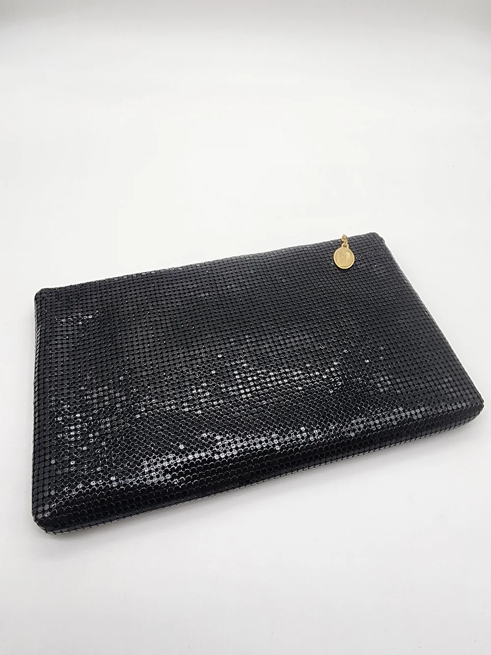 Whiting & Davis Vintage Y2K Mesh Metal Black Clutch Shoulder Bag USA
